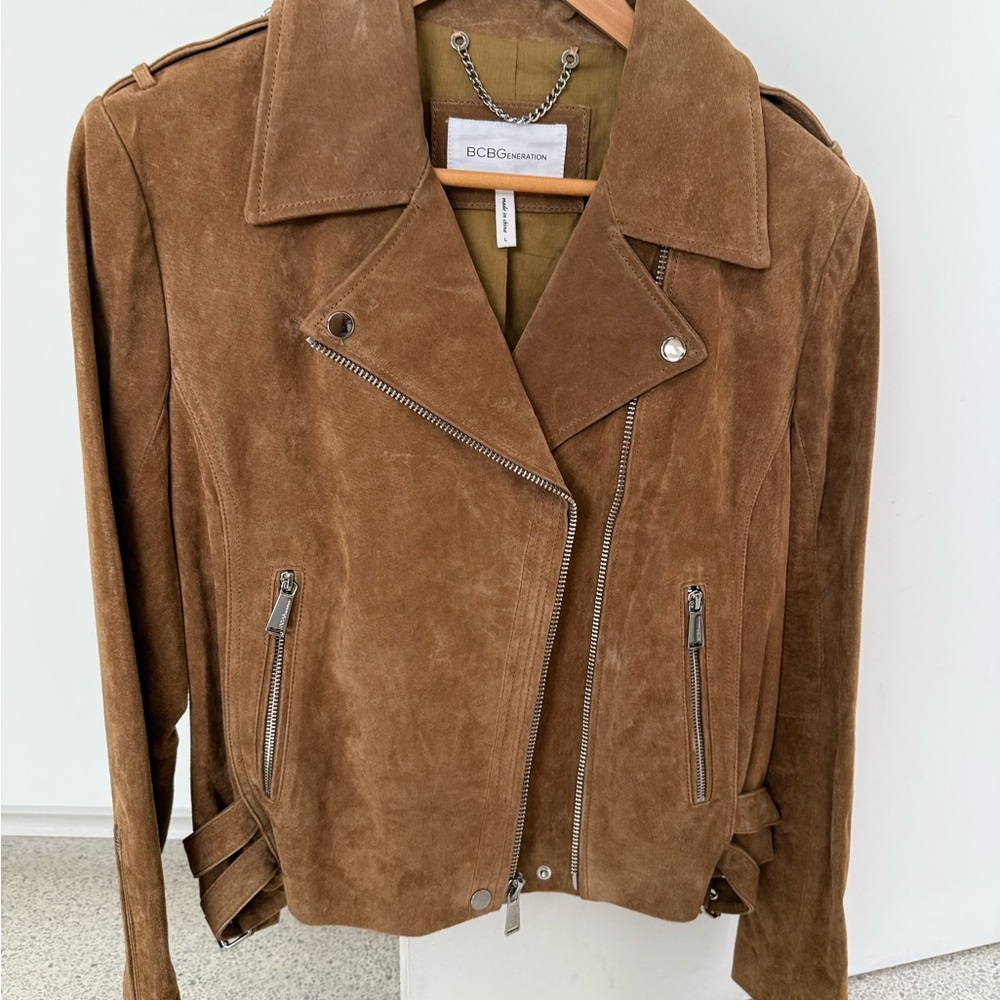 BCBGMAXAZRIA Brown Suede Jacket